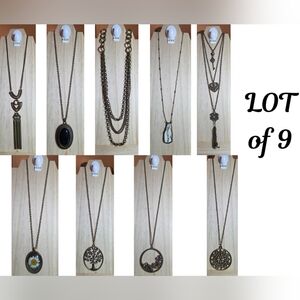 Elegant Brass Paparazzi Necklace Set, LOT of 9 Long Necklaces